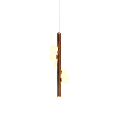 Rinenena Pendant Lamp Wooden Glass Linear
