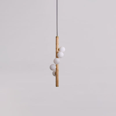 Rinenena Pendant Lamp Wooden Glass Linear