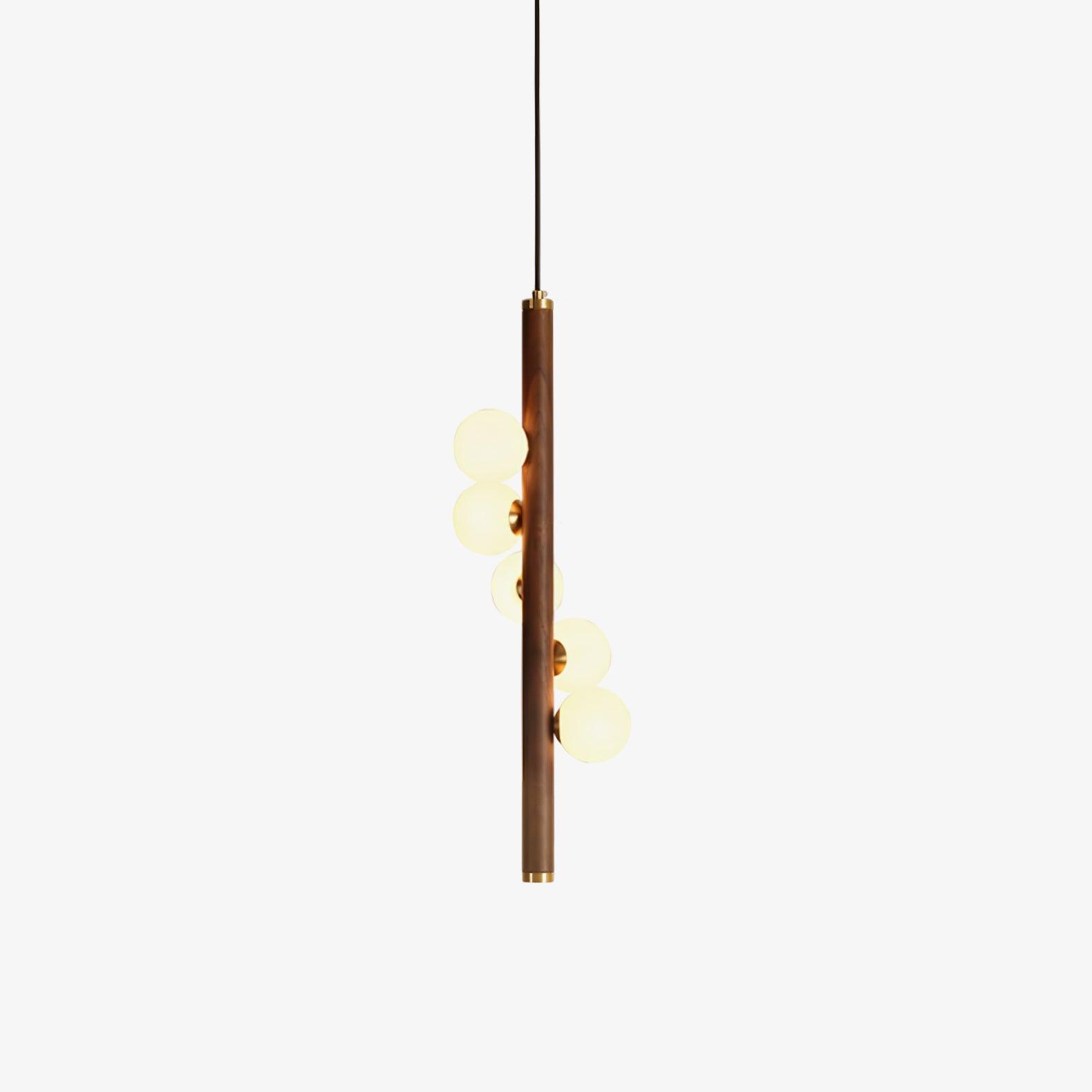 Rinenena Pendant Lamp Wooden Glass Linear