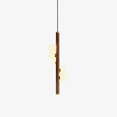 Rinenena Pendant Lamp Wooden Glass Linear