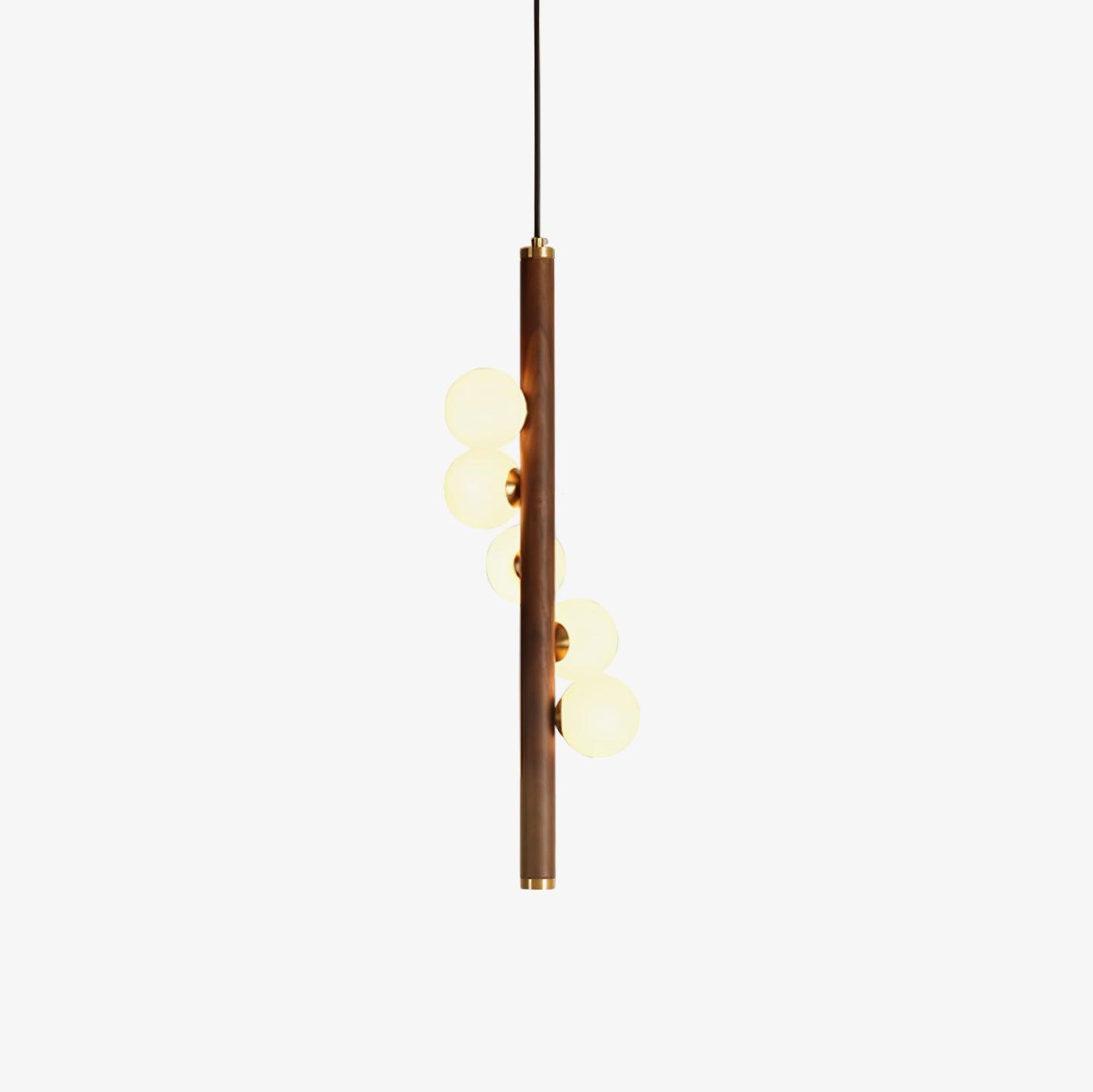 Rinenena Pendant Lamp Wooden Glass Linear