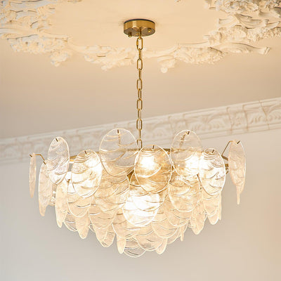 Leaf Vintage Glass Chandelier