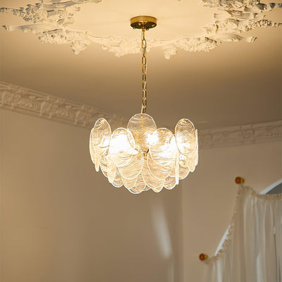 Leaf Vintage Glass Chandelier