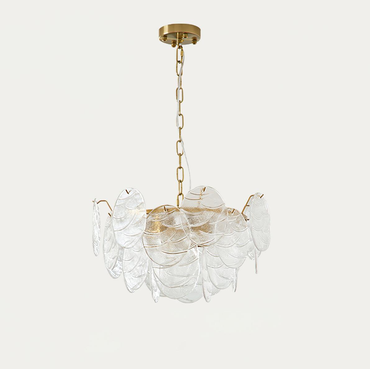 Leaf Vintage Glass Chandelier