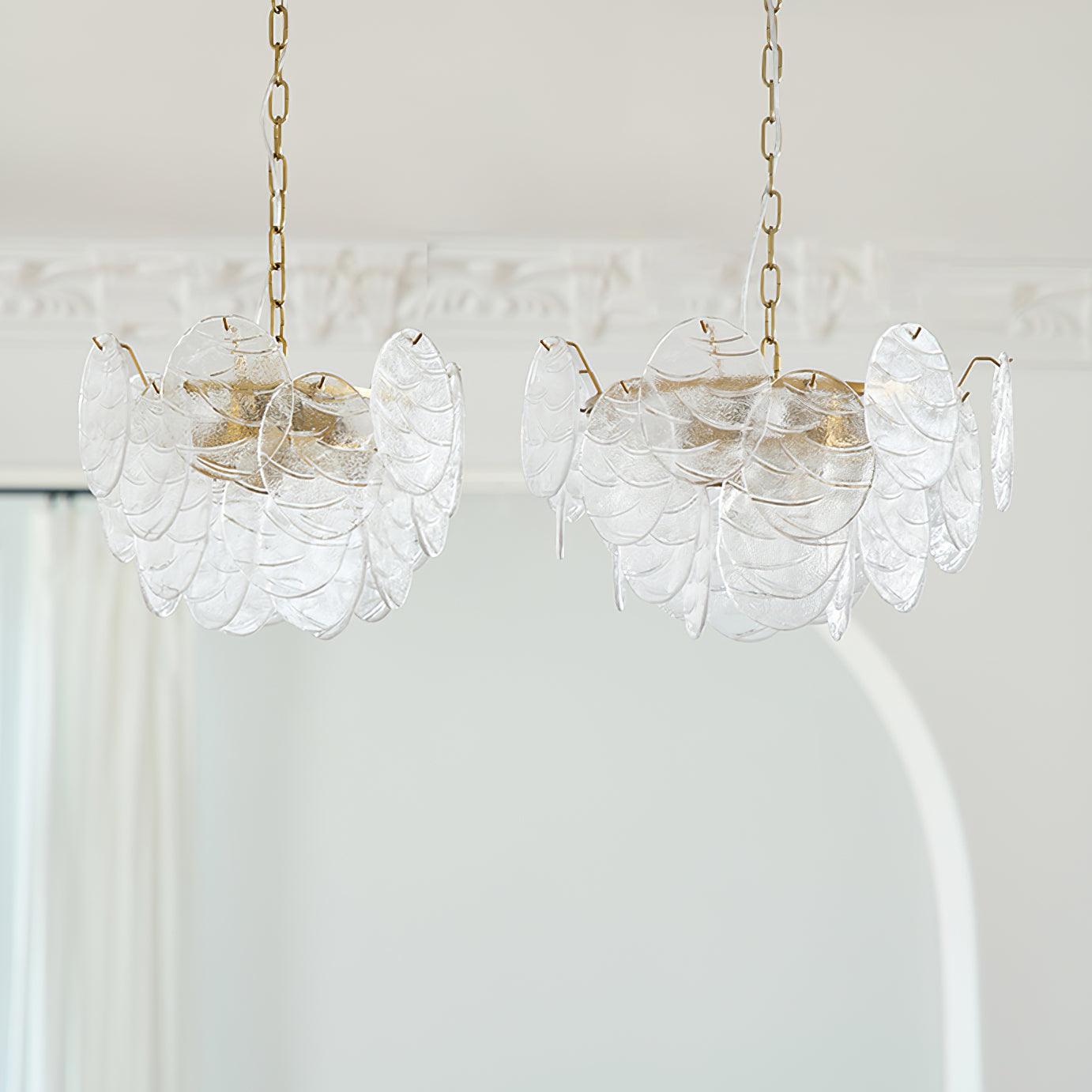 Leaf Vintage Glass Chandelier
