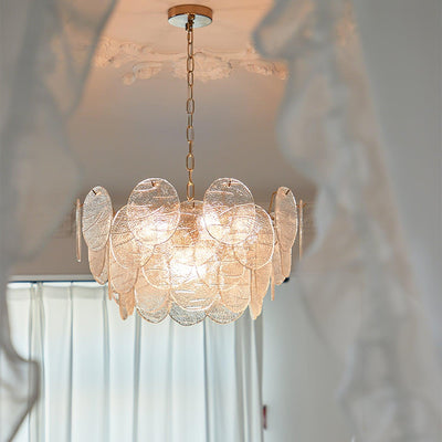 Leaf Vintage Glass Chandelier