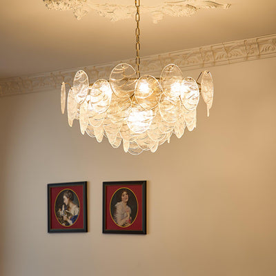 Leaf Vintage Glass Chandelier