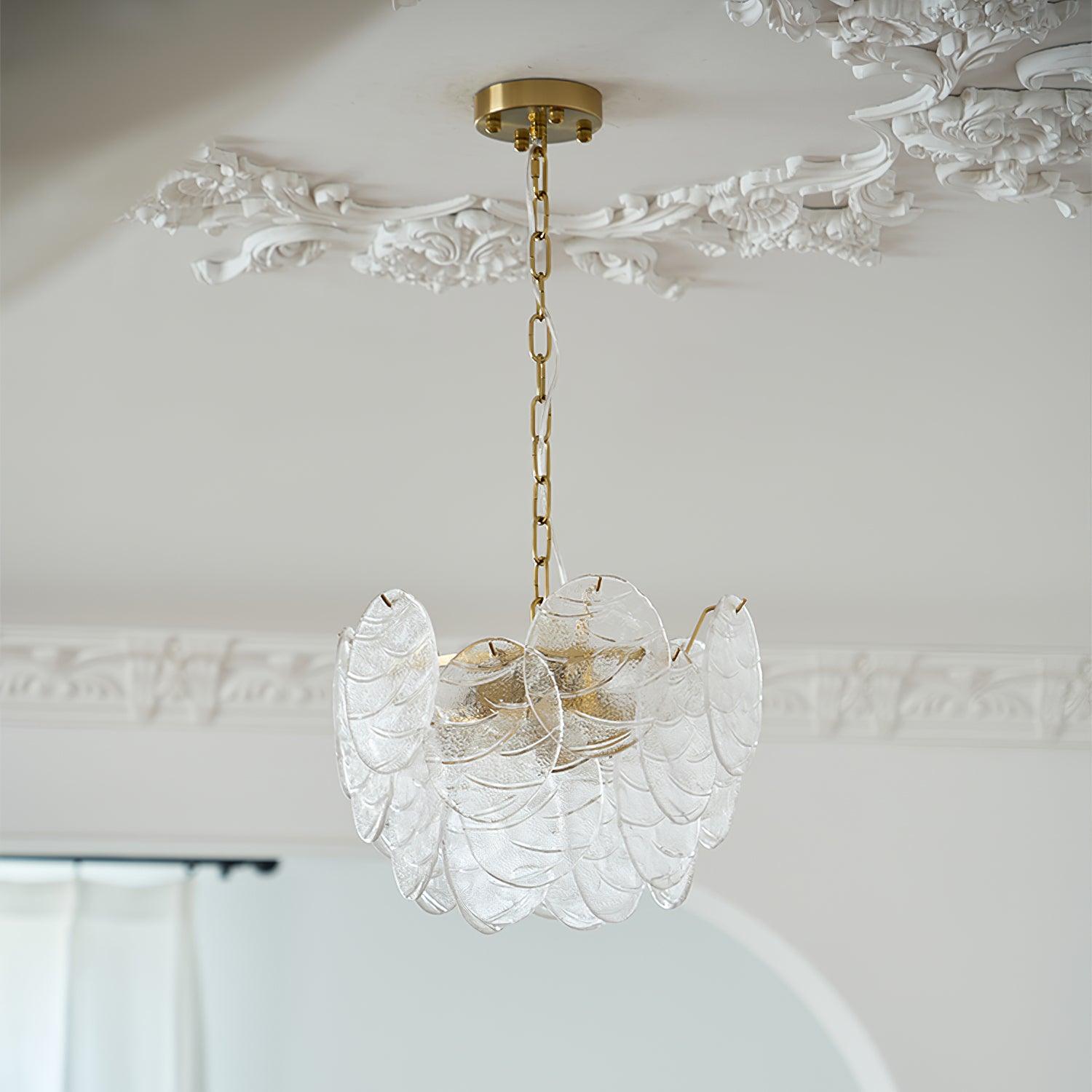 Leaf Vintage Glass Chandelier