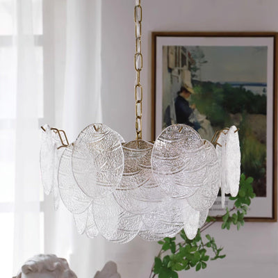 Leaf Vintage Glass Chandelier