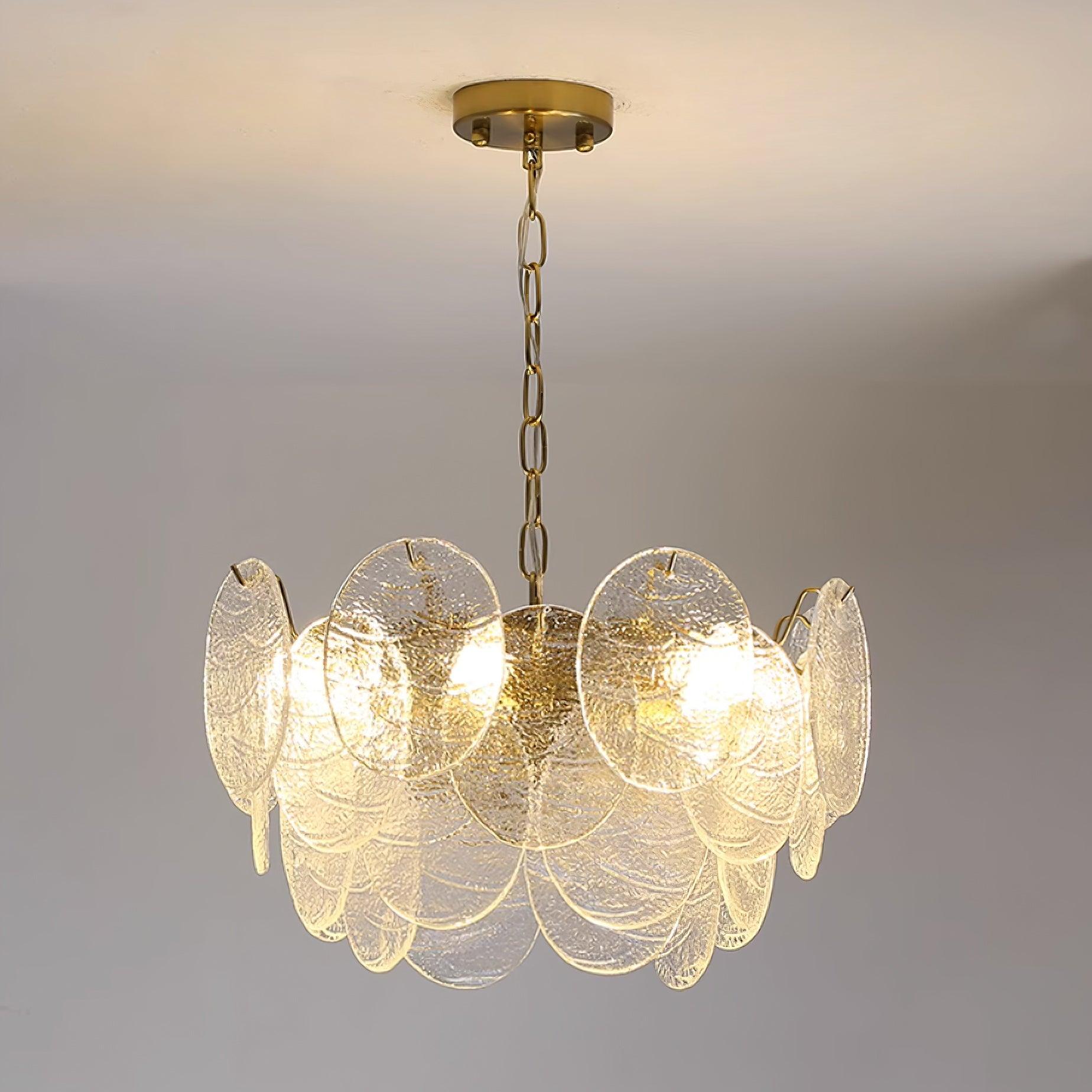 Leaf Vintage Glass Chandelier