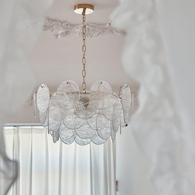 Leaf Vintage Glass Chandelier