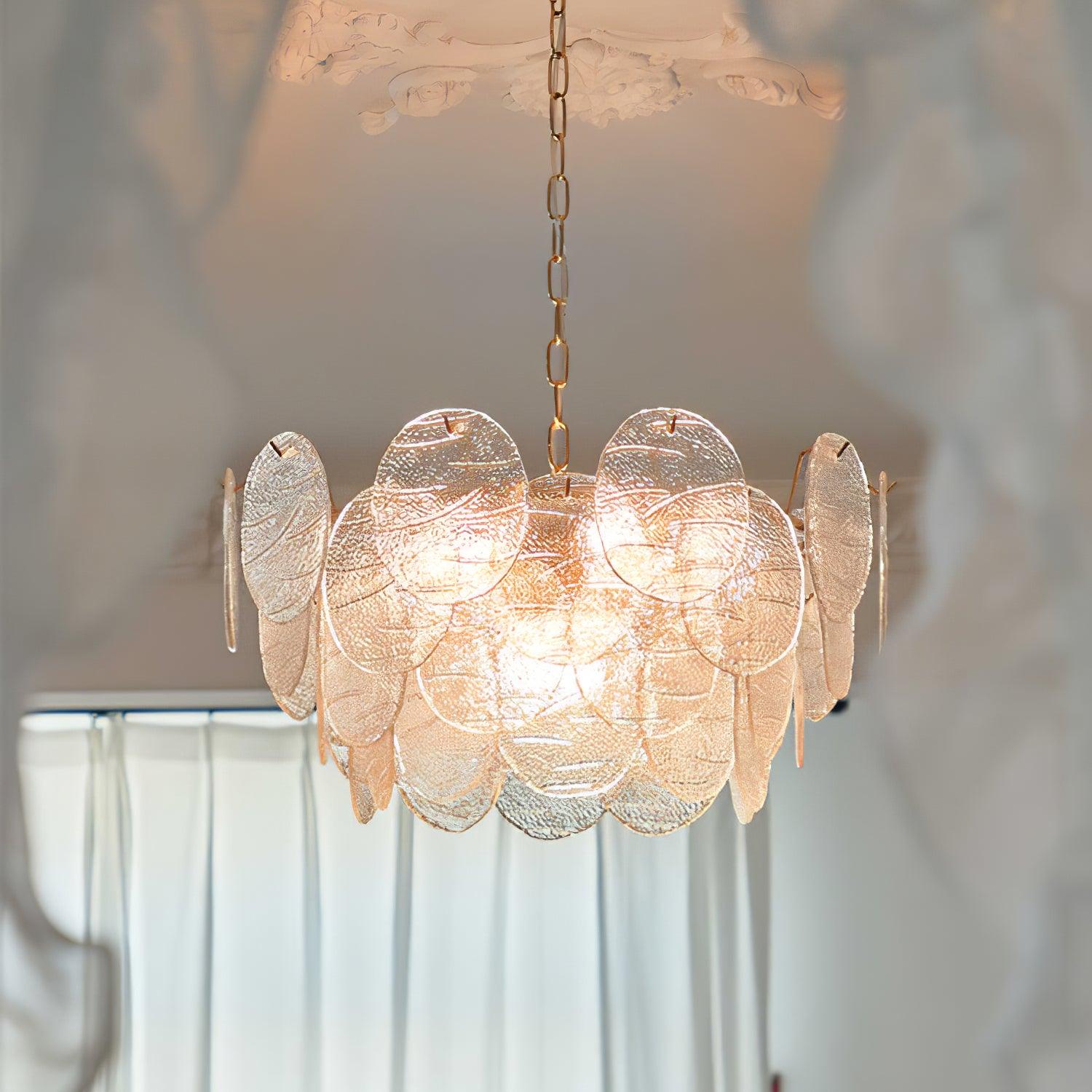 Leaf Vintage Glass Chandelier