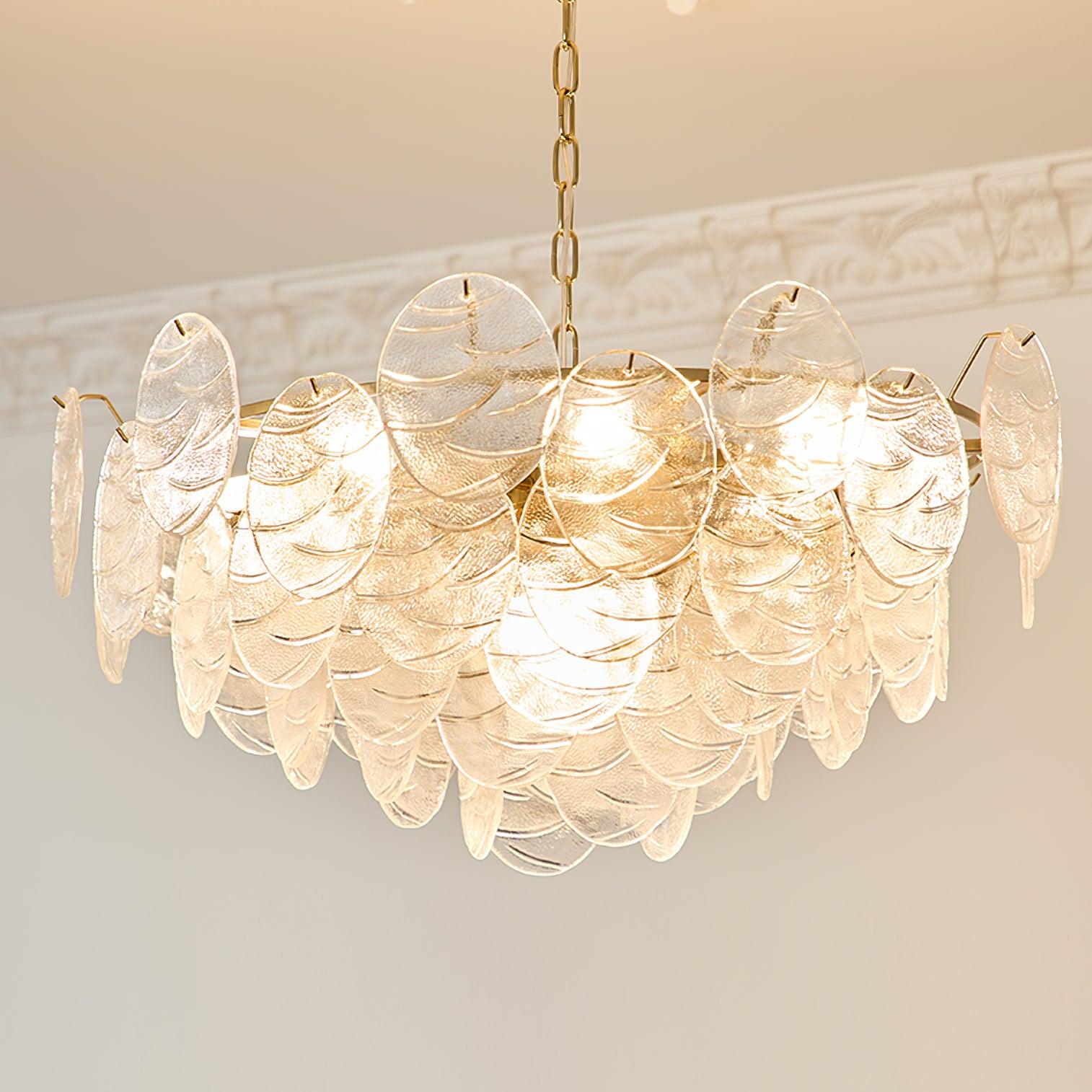 Leaf Vintage Glass Chandelier
