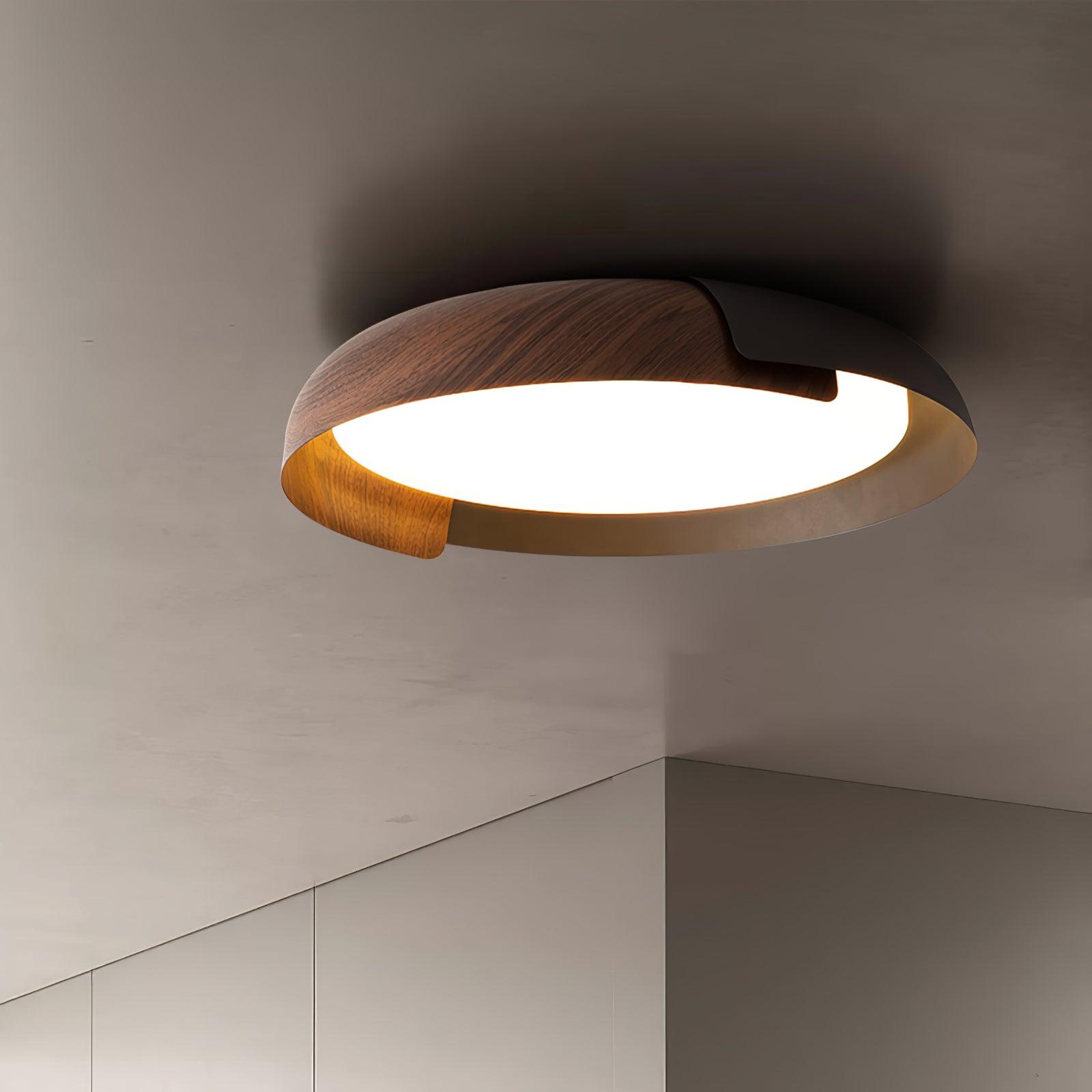 Nomino Ceiling Lamp Round Acrylic Wood Soft Minimalist