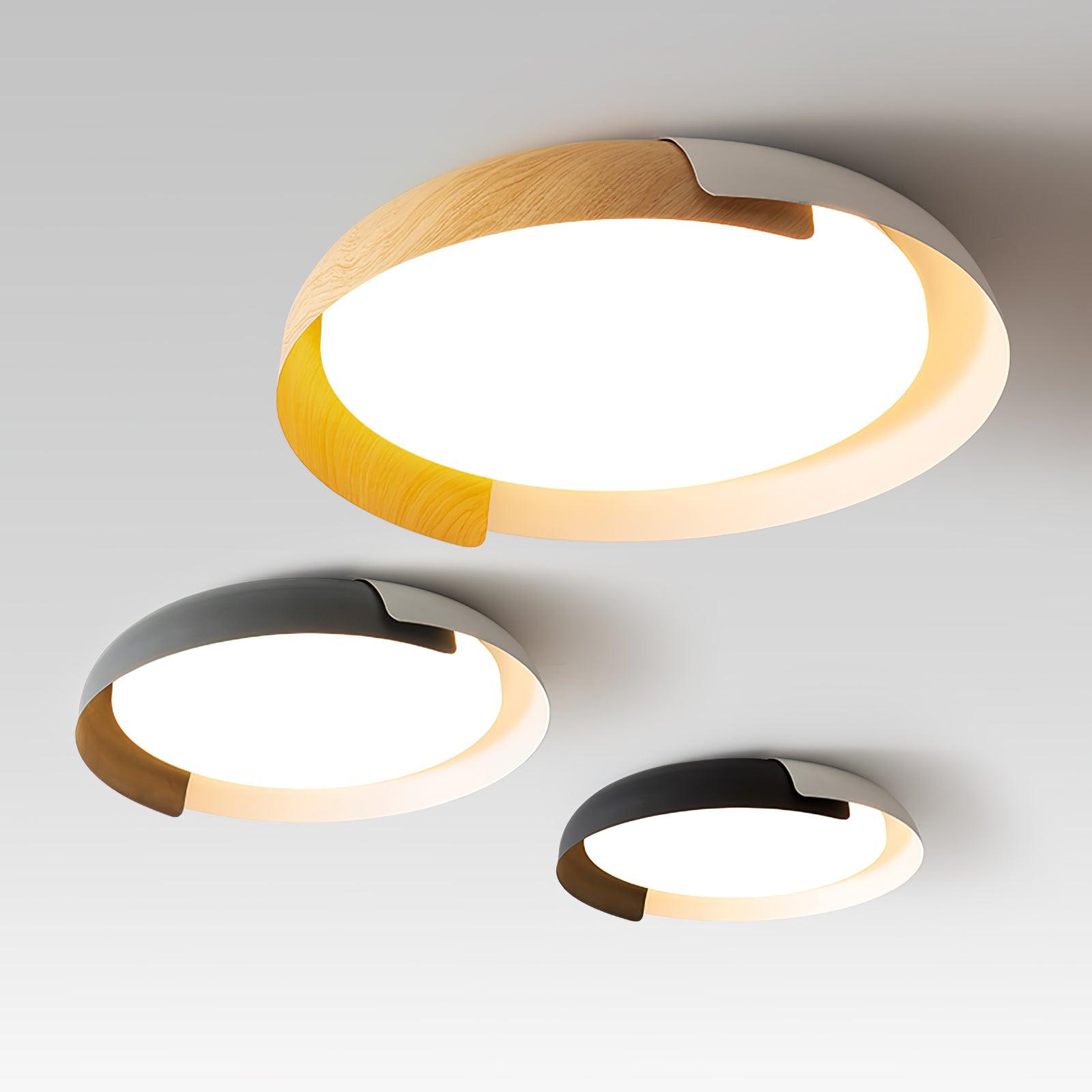 Nomino Ceiling Lamp Round Acrylic Wood Soft Minimalist