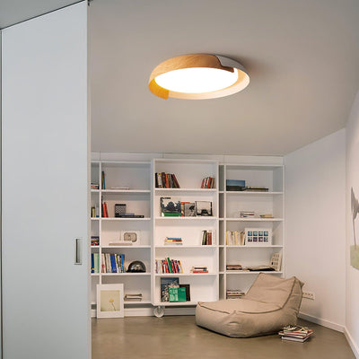 Nomino Ceiling Lamp Round Acrylic Wood Soft Minimalist