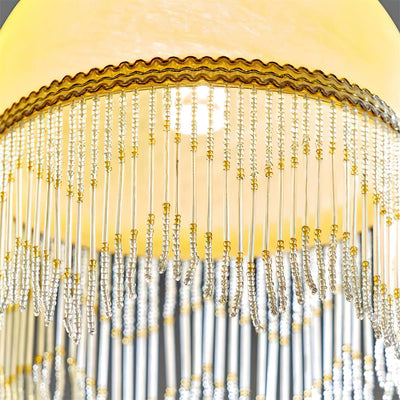Vili Tassel Pendant Lamp Dome Fringed Beaded - Neutral Decor