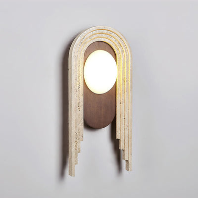 Uloryra Arch-Frame Travertine Wall Light