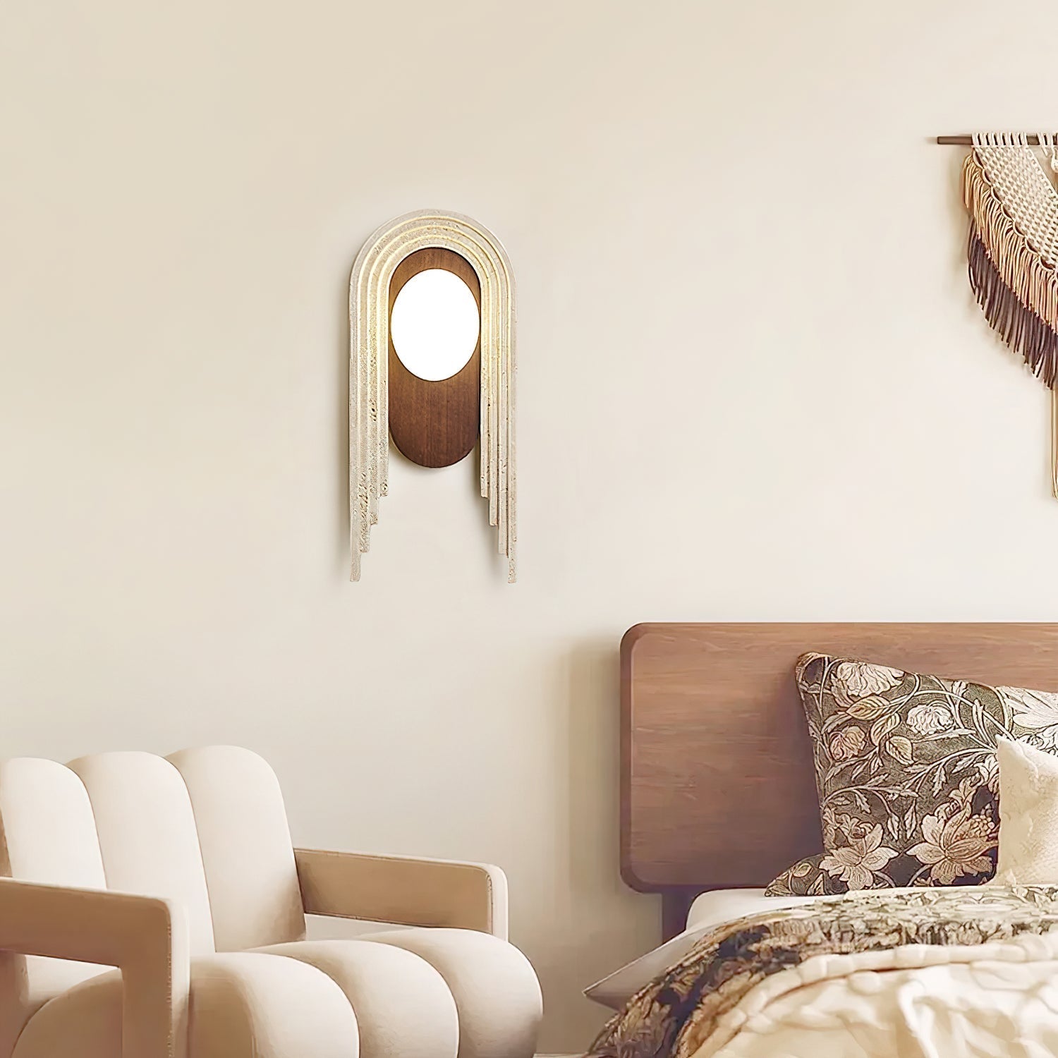 Uloryra Arch-Frame Travertine Wall Light