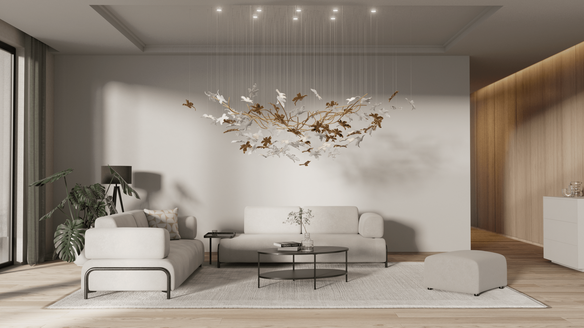 Arinan Floral Glass Chandelier
