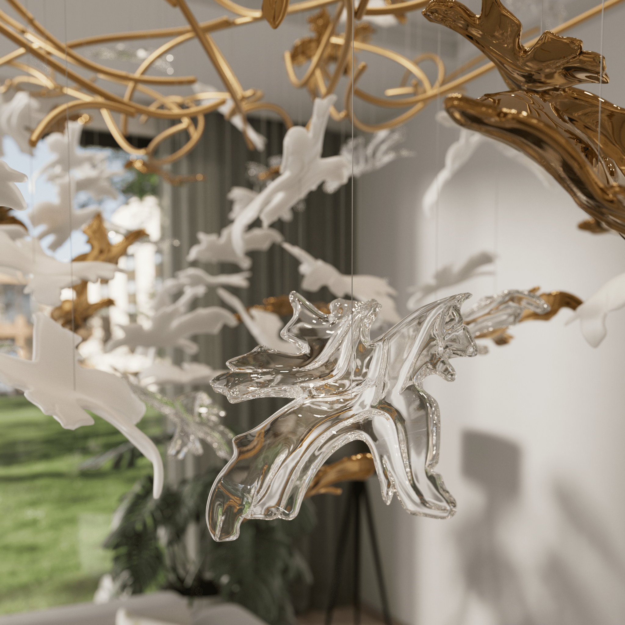 Arinan Floral Glass Chandelier