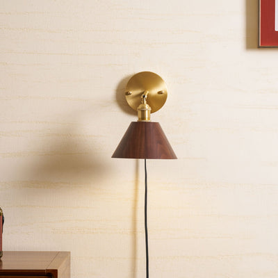 Oakmere Wood Plug In Indoor Wall Light