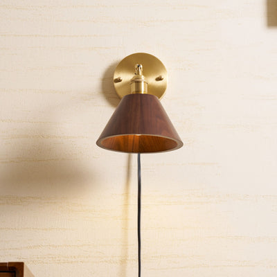 Oakmere Wood Plug In Indoor Wall Light
