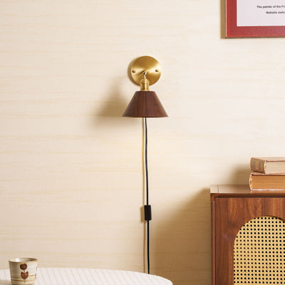 Oakmere Wood Plug In Indoor Wall Light