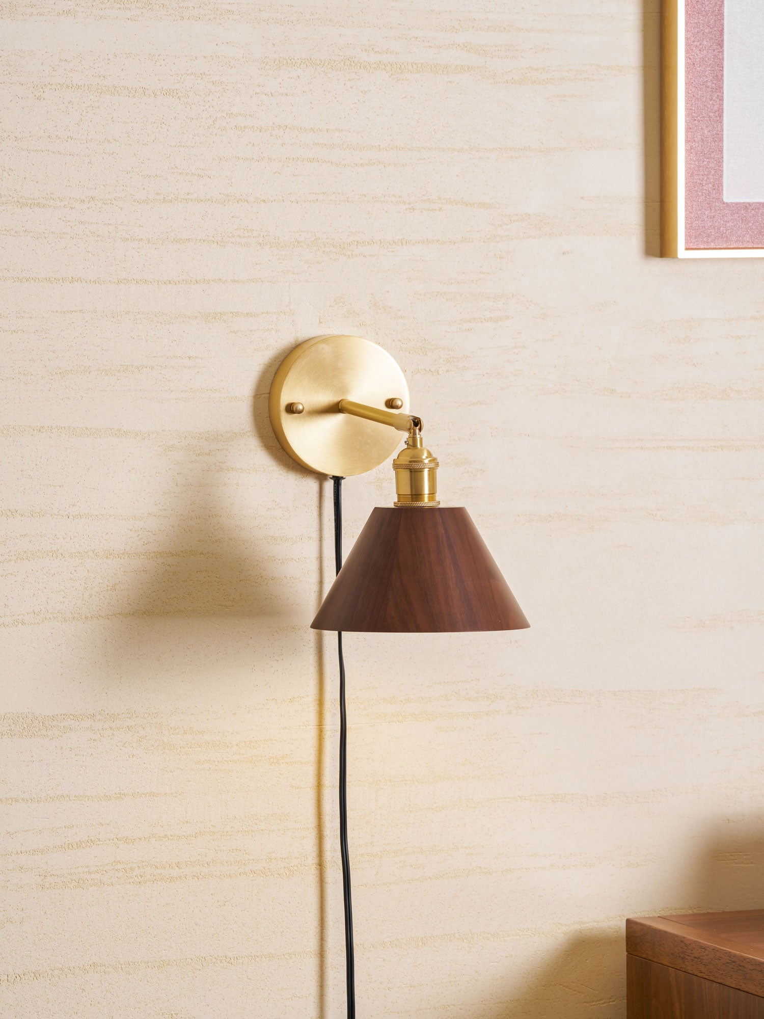 Oakmere Wood Plug In Indoor Wall Light