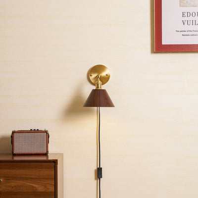 Oakmere Wood Plug In Indoor Wall Light