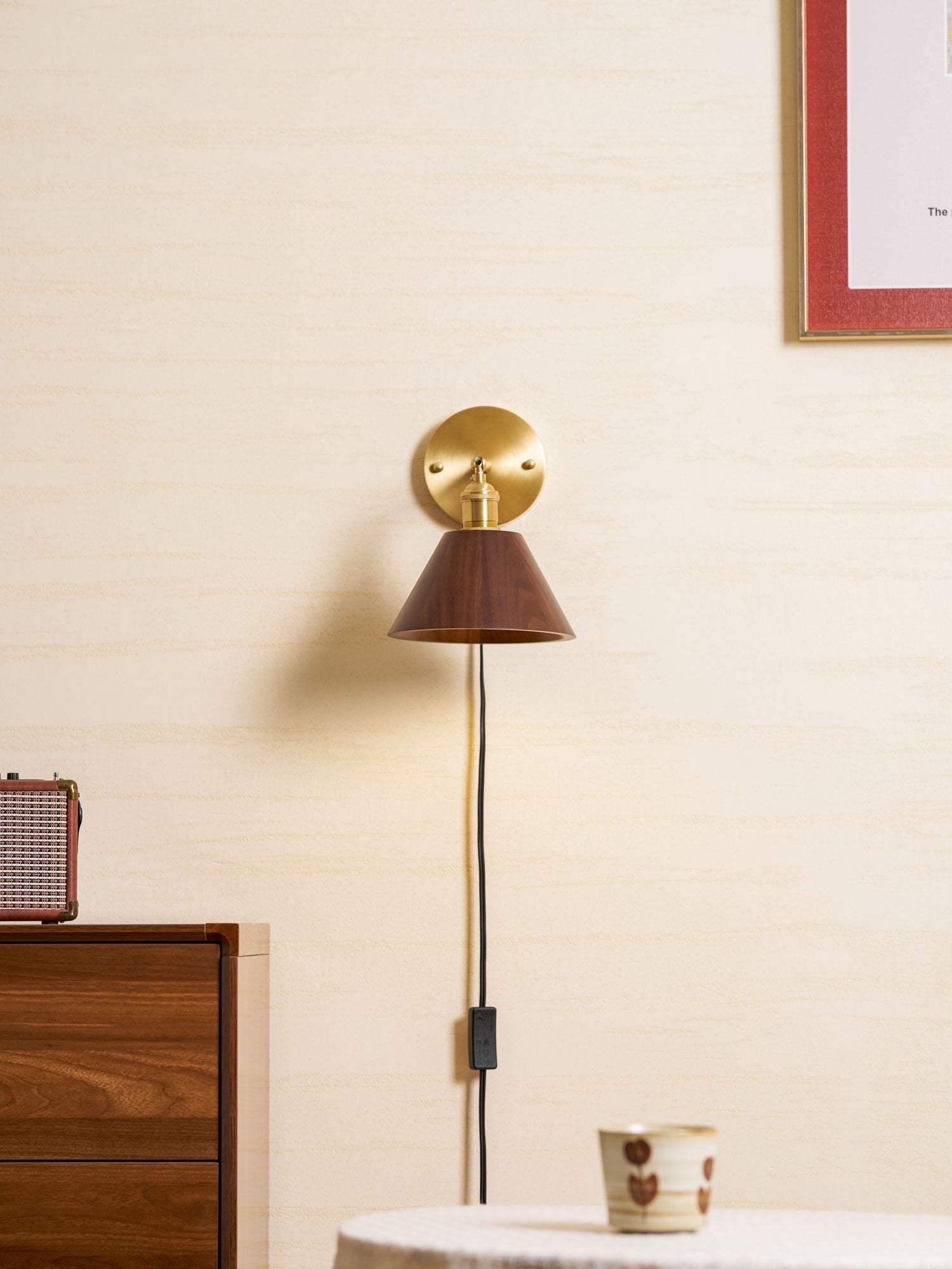 Oakmere Wood Plug In Indoor Wall Light