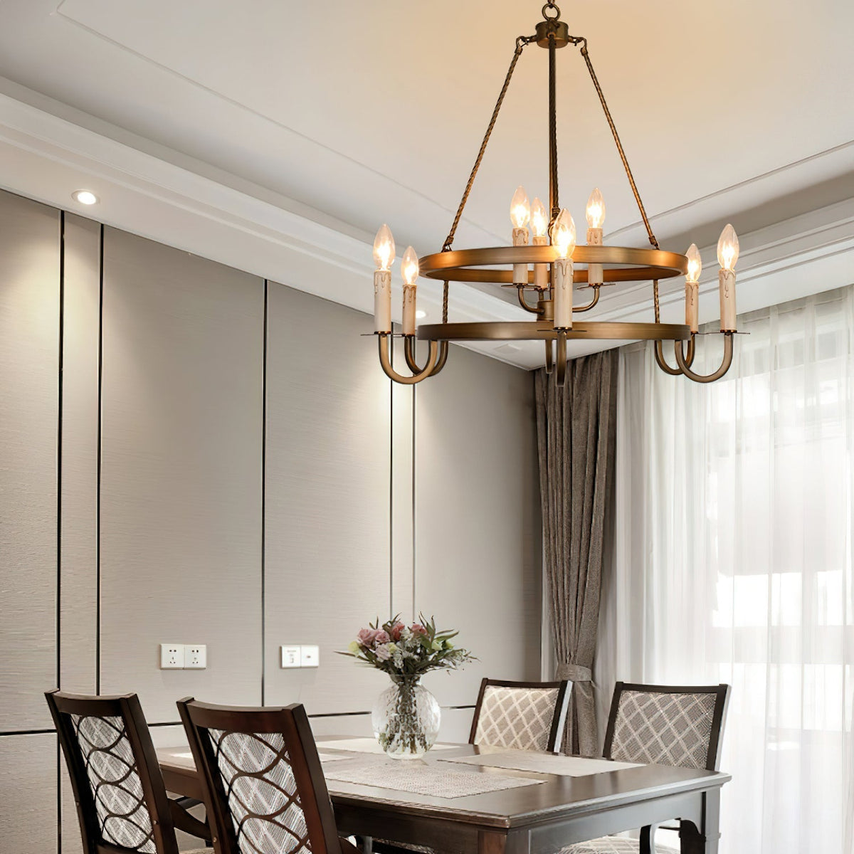 Vintara Brass Candle Chandelier