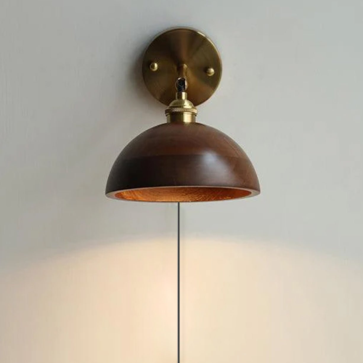 Oakmere Wood Plug In Indoor Wall Light