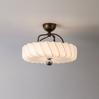 Zelore Swirl Fabric Bronze Pendant Light