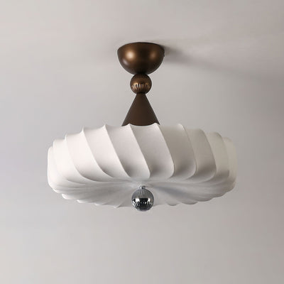 Zelore Swirl Fabric Bronze Pendant Light