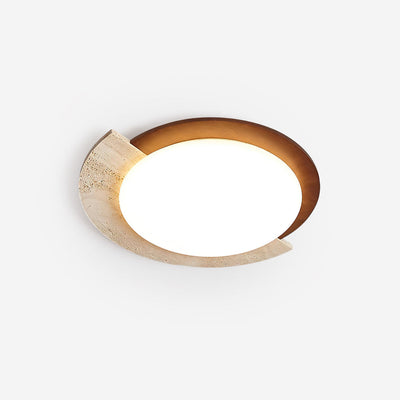 Ritta Travertine Oval LED Ceiling Light - Neutral Decor
