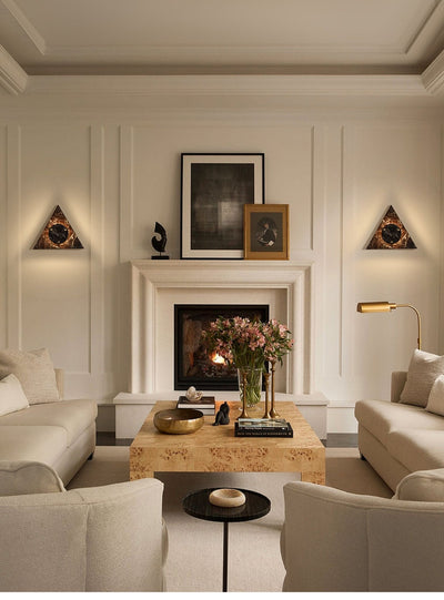 Pyramid Rustic Marble Wall Light