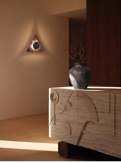 Pyramid Rustic Marble Wall Light