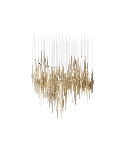 HydroDrop Amber Glass Grand Cascade  Chandelier