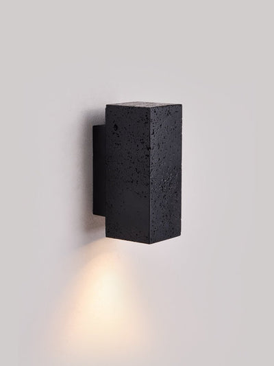 Ewan Cuboid Black Travertine Wall Lamp