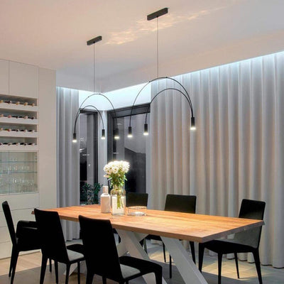 Noriel Pendant Lamp Overlapping Cylinder Minimalist Dining Room