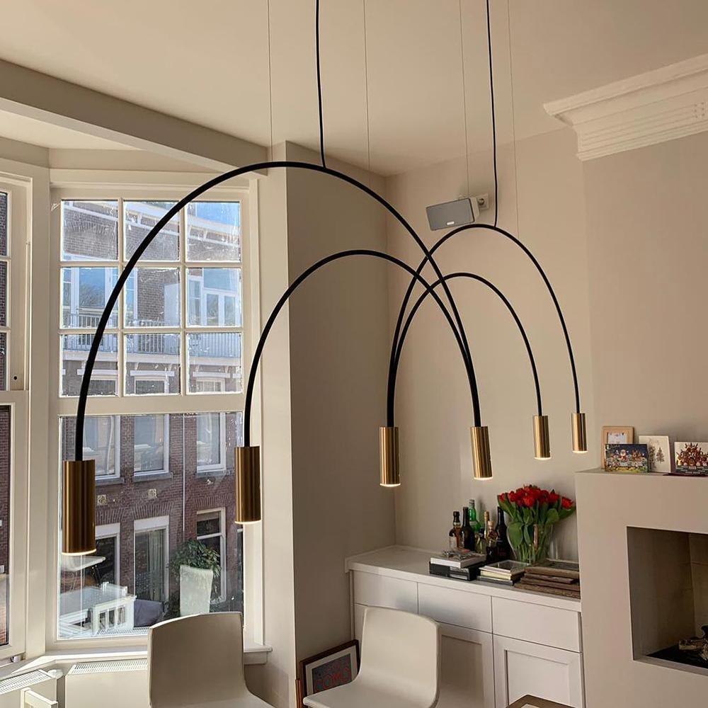 Noriel Pendant Lamp Overlapping Cylinder Minimalist Dining Room