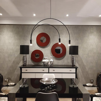 Noriel Pendant Lamp Overlapping Cylinder Minimalist Dining Room