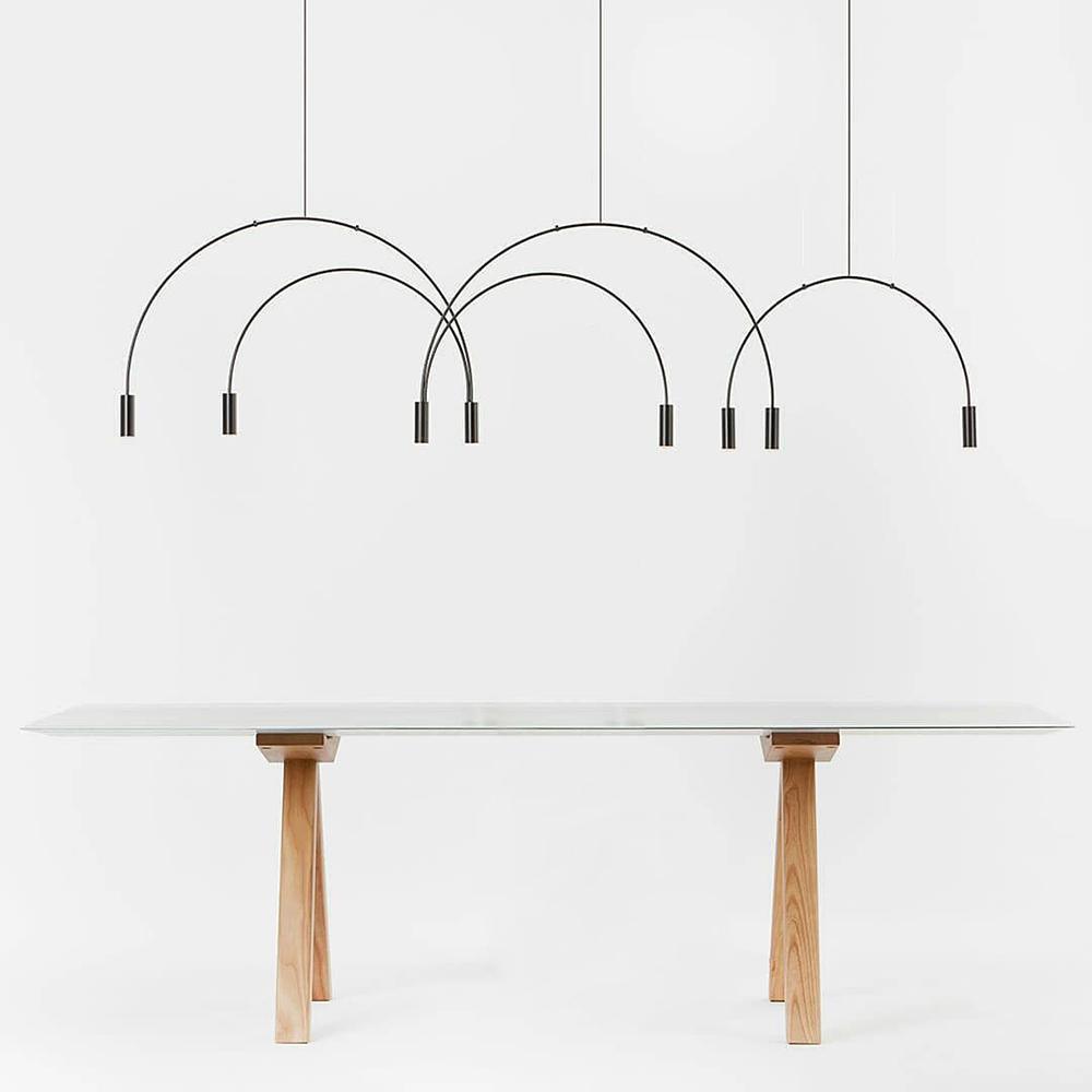 Noriel Pendant Lamp Overlapping Cylinder Minimalist Dining Room