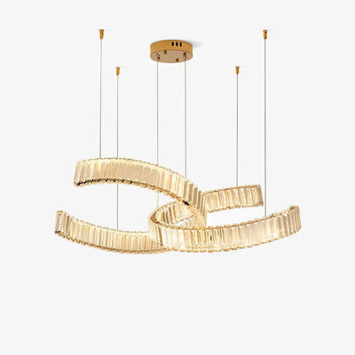 Calo Chandelier Spiral Crystal Gold Glam