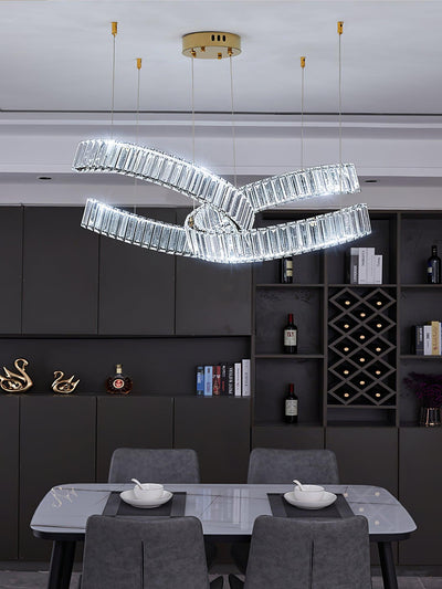 Calo Chandelier Spiral Crystal Gold Glam