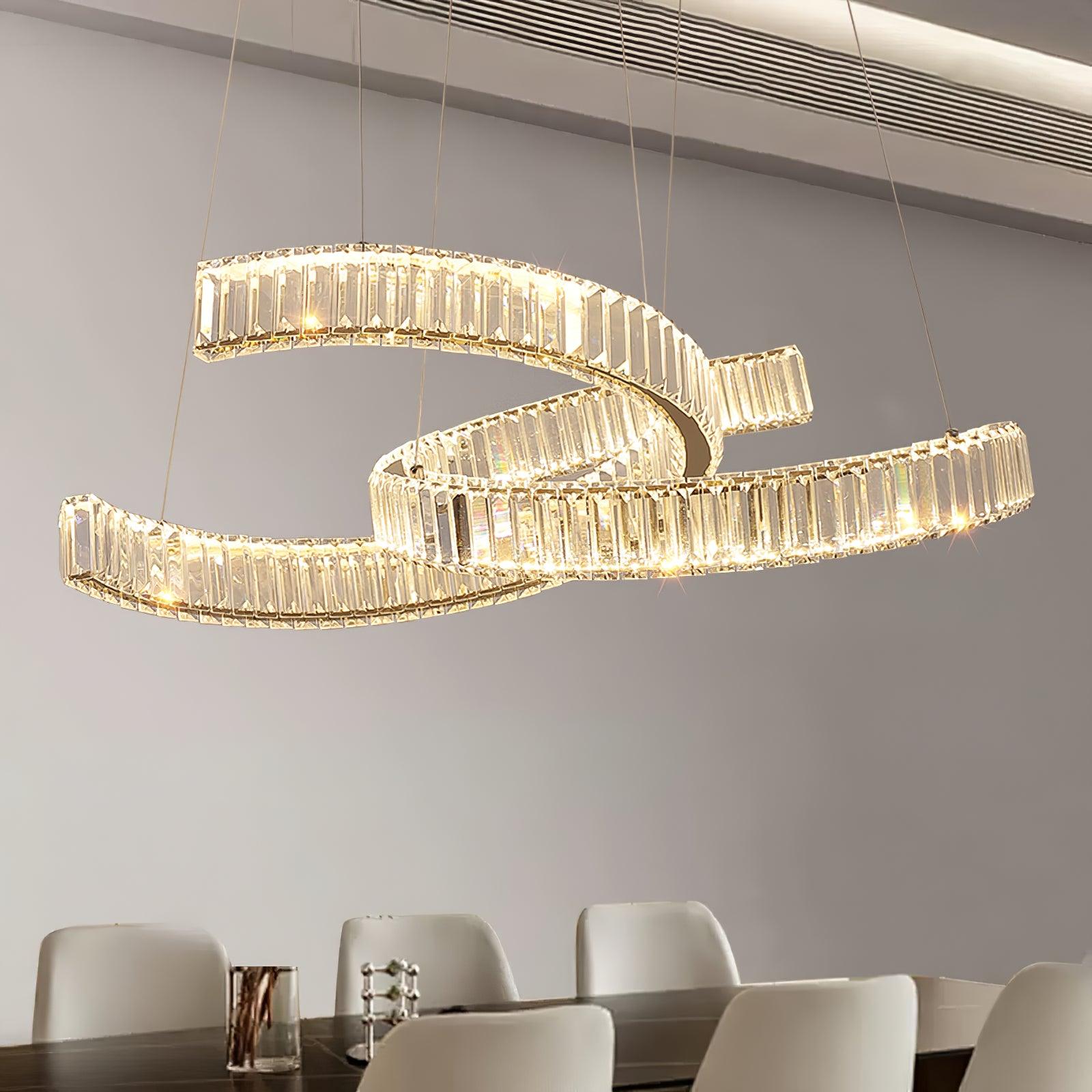 Calo Chandelier Spiral Crystal Gold Glam