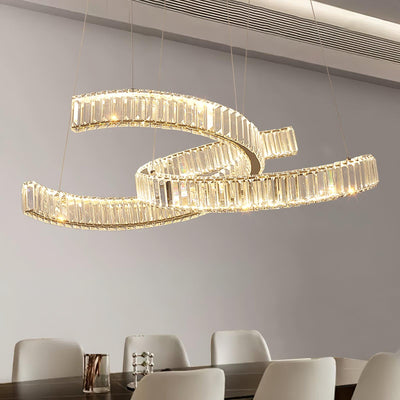 Calo Chandelier Spiral Crystal Gold Glam