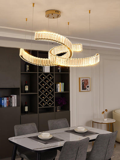 Calo Chandelier Spiral Crystal Gold Glam