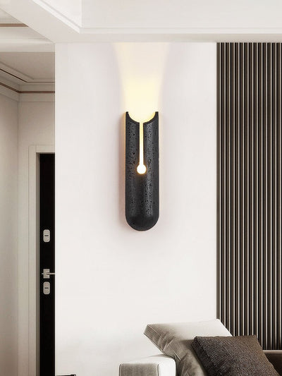 Elraeila Split Black Travertine Wall Light